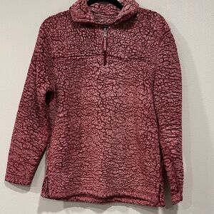 boxercraft Dusty Rose Sherpa Half-Zip Pullover